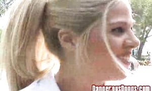 Enchanting blond Darby with round tits got slammed the way she always wanted